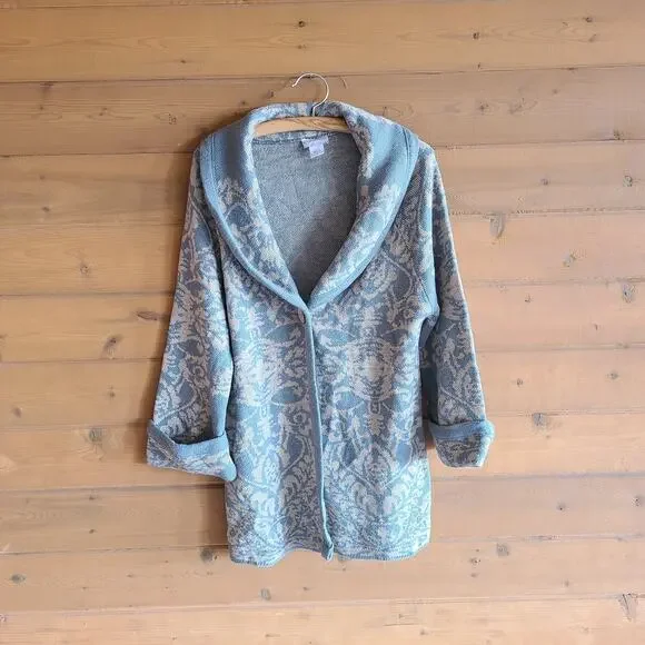 Soft Surroundings Coatigan Cardigan Sage Tapestry S Boho Fall Sweater Top Cozy - Picture 1 of 5